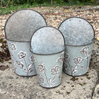 Set of 3 Small Wall Mounted Garden Planters – Metal