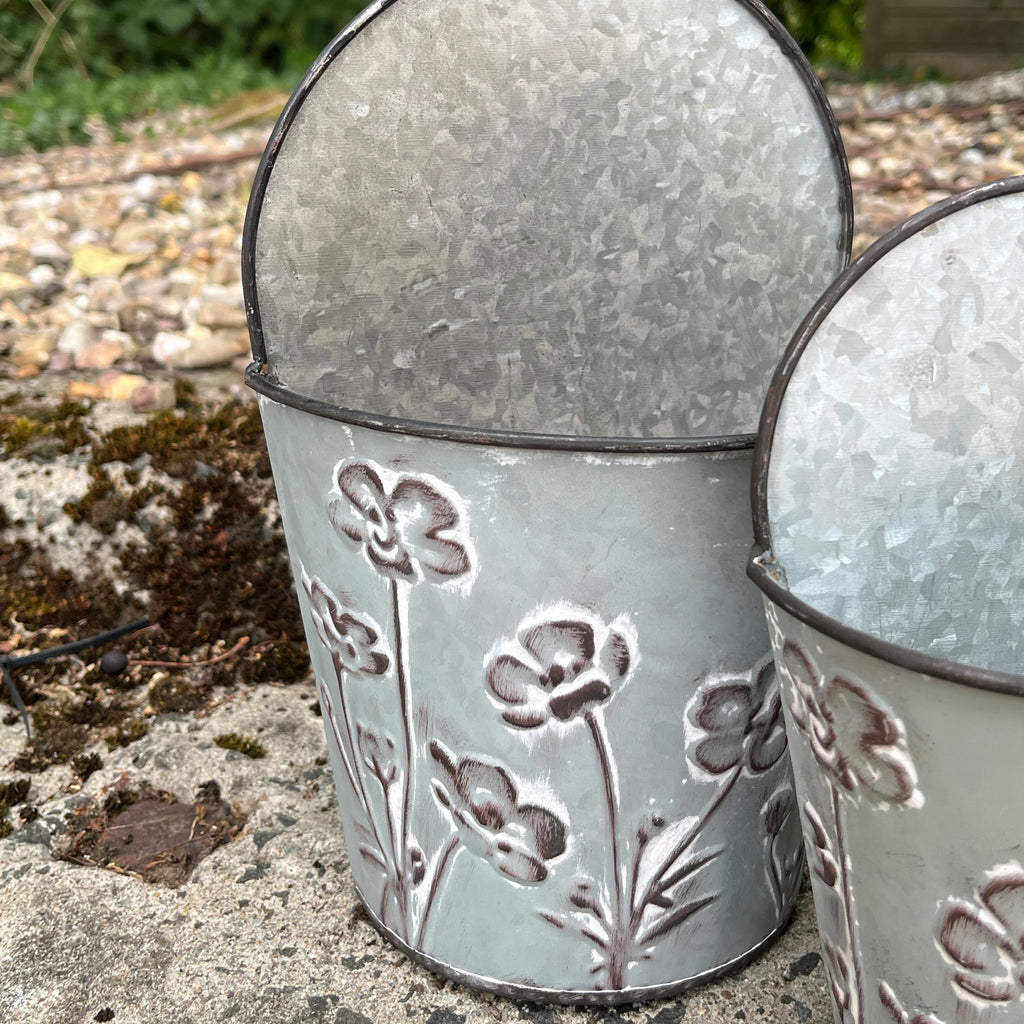 Set of 3 Small Wall Mounted Garden Planters – Metal