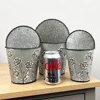 Set of 3 Small Wall Mounted Garden Planters – Metal