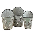 Set of 3 Small Wall Mounted Garden Planters – Metal