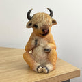 15cm Sitting Highland Cow Ornament – Resin
