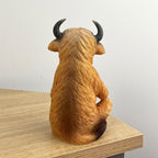 15cm Sitting Highland Cow Ornament – Resin