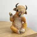 15cm Laughing Highland Cow Ornament – Resin
