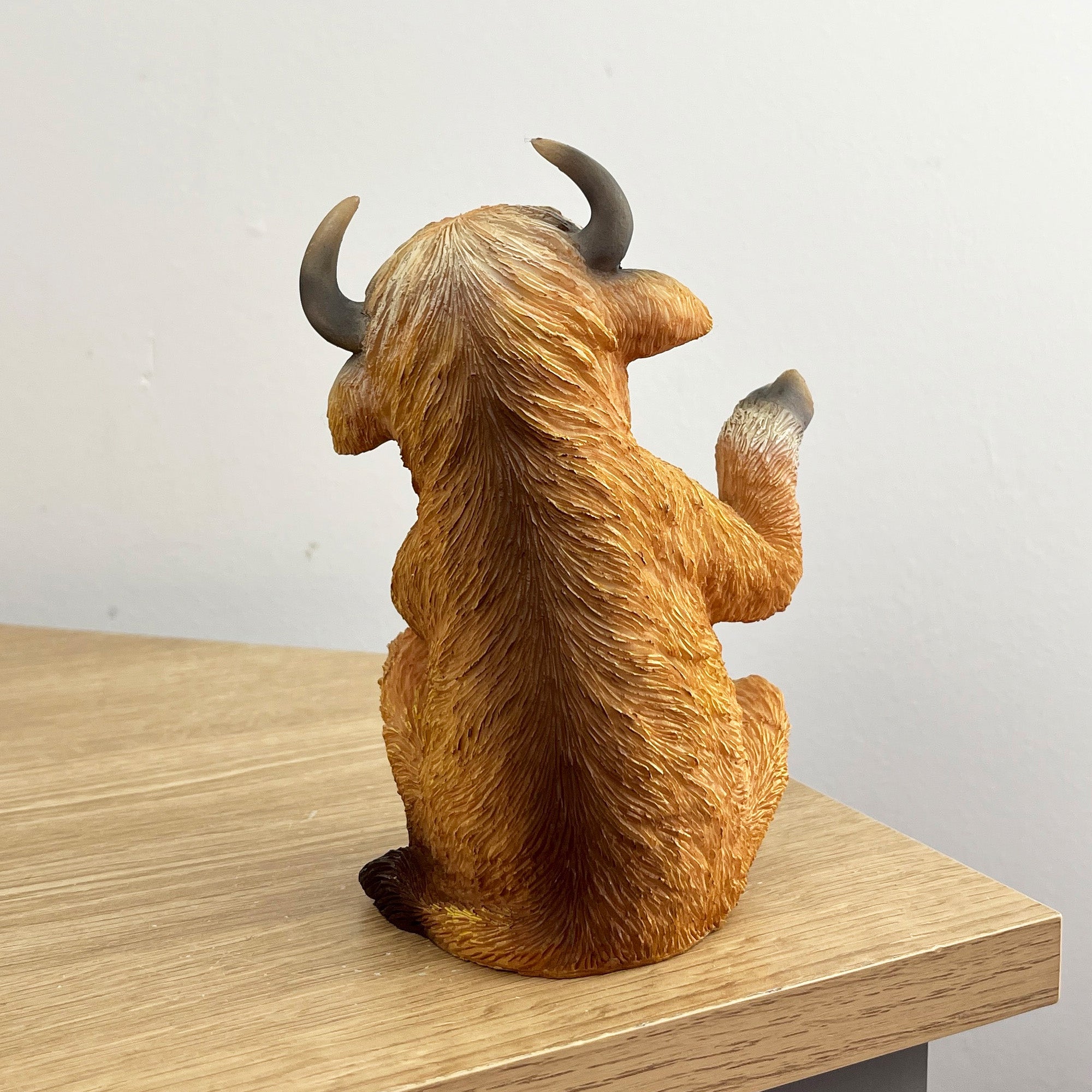 15cm Laughing Highland Cow Ornament – Resin