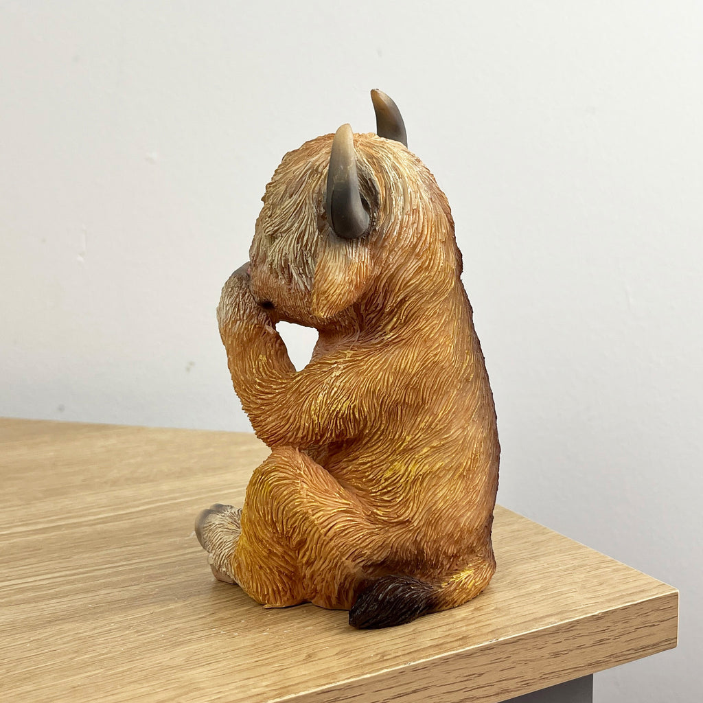 15cm Laughing Highland Cow Ornament – Resin