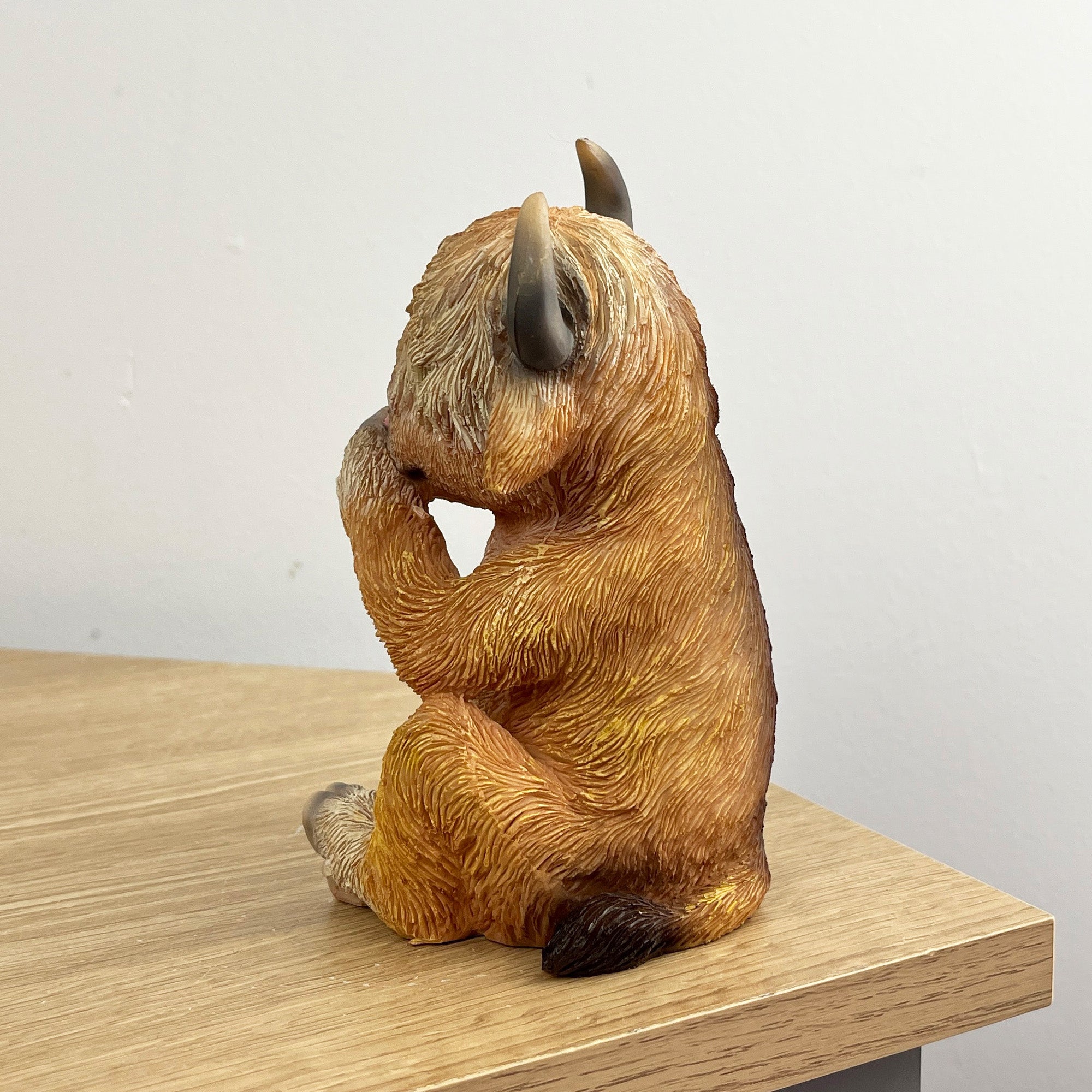 15cm Laughing Highland Cow Ornament – Resin