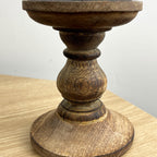 Pair of Dark Brown Wooden Candle Stick Holders – Design #1