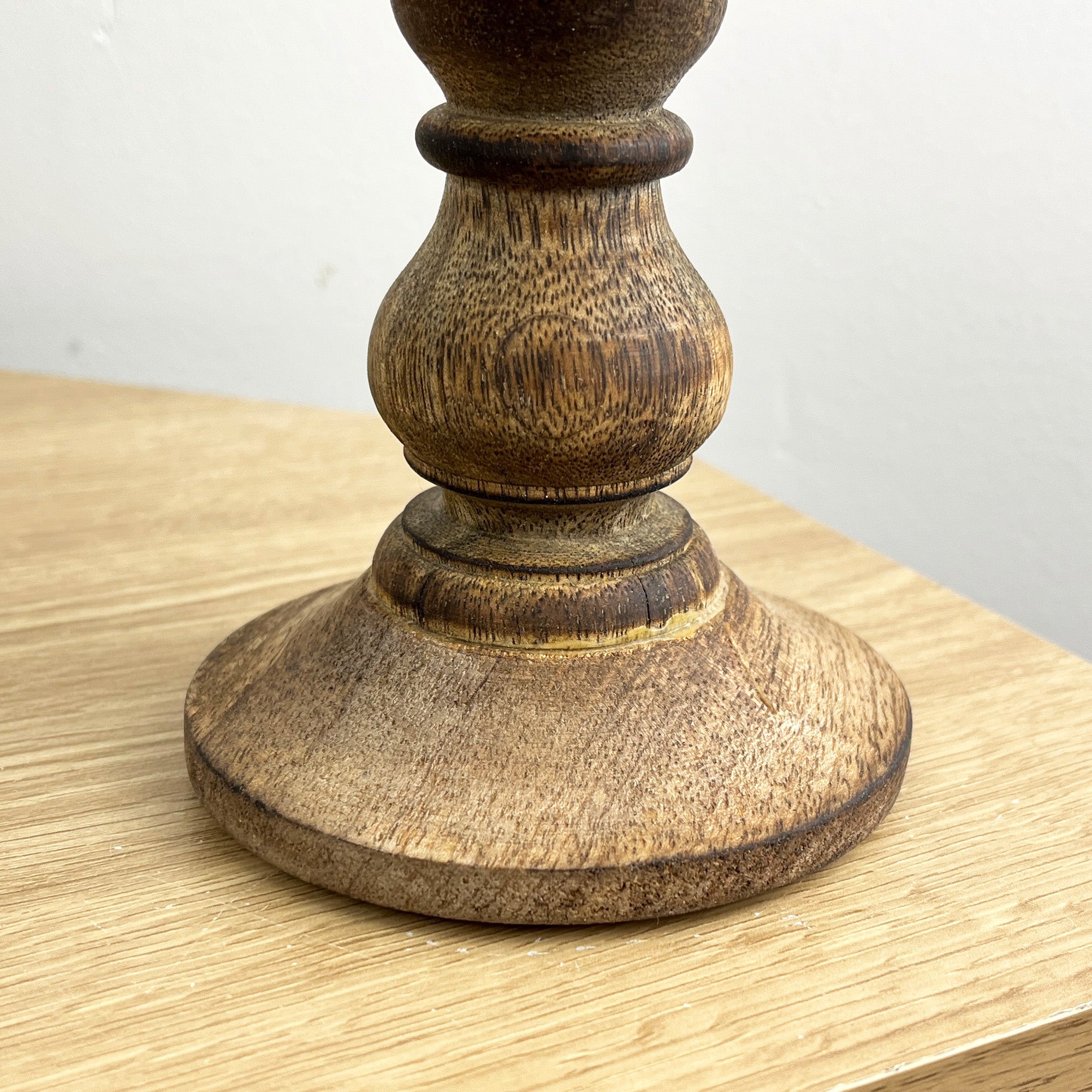 Pair of Dark Brown Wooden Candle Stick Holders – Design #1