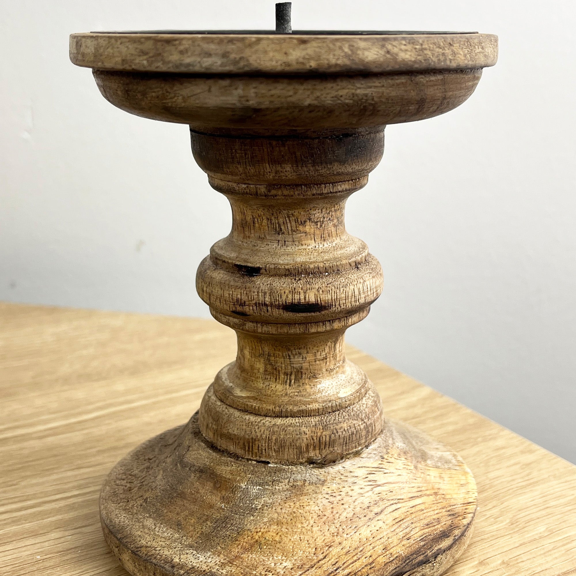 Pair of Dark Brown Wooden Candle Stick Holders – Design #2
