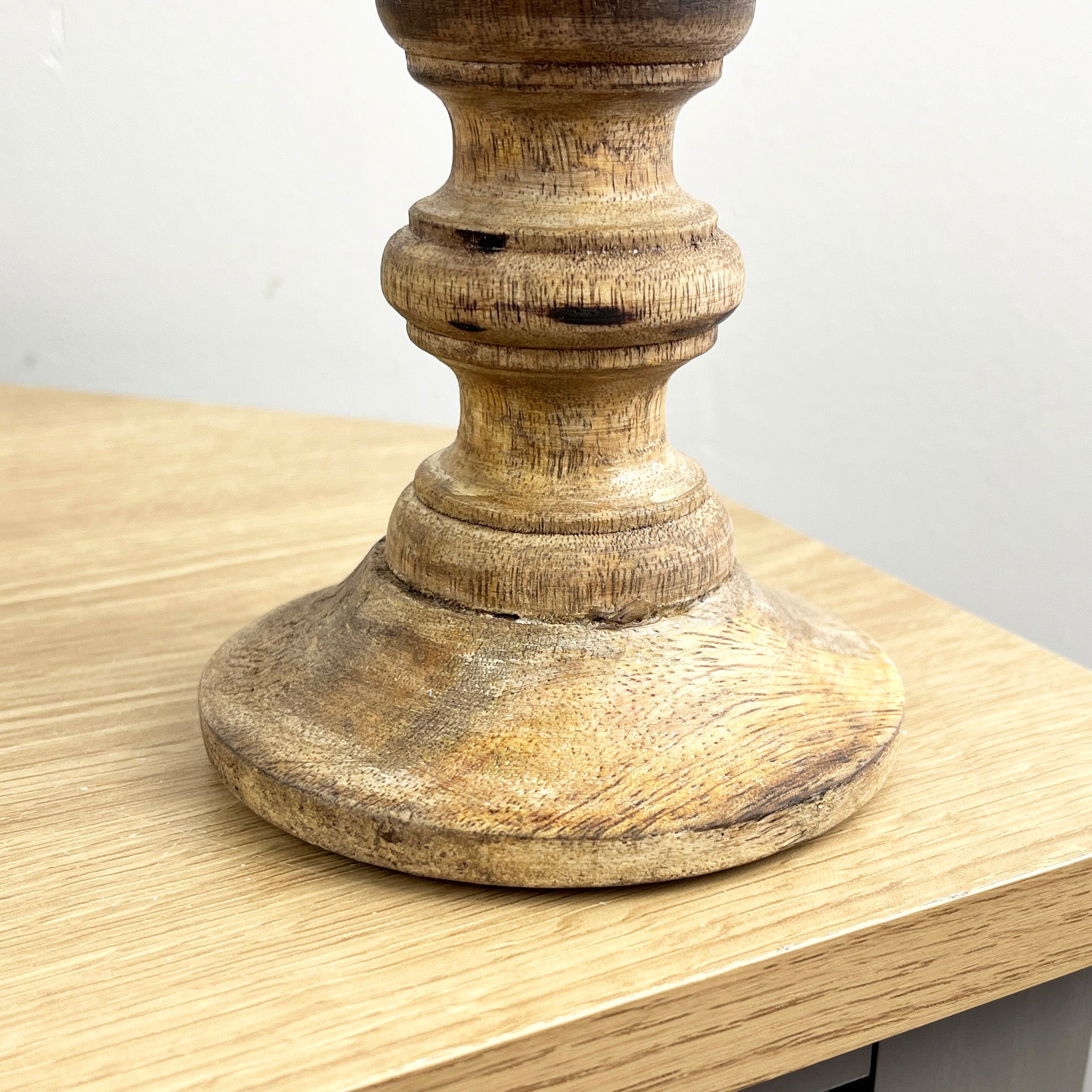 Pair of Dark Brown Wooden Candle Stick Holders – Design #2