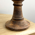 Pair of Dark Brown Wooden Candle Stick Holders – Design #3