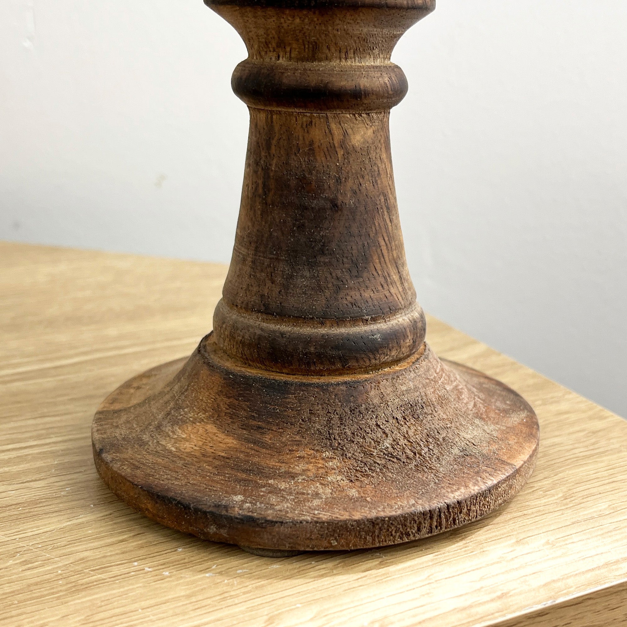 Pair of Dark Brown Wooden Candle Stick Holders – Design #3