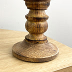 Pair of Dark Brown Wooden Candle Stick Holders – Design #4