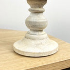 Pair of White Washed Wooden Candle Stick Holders – Design #1