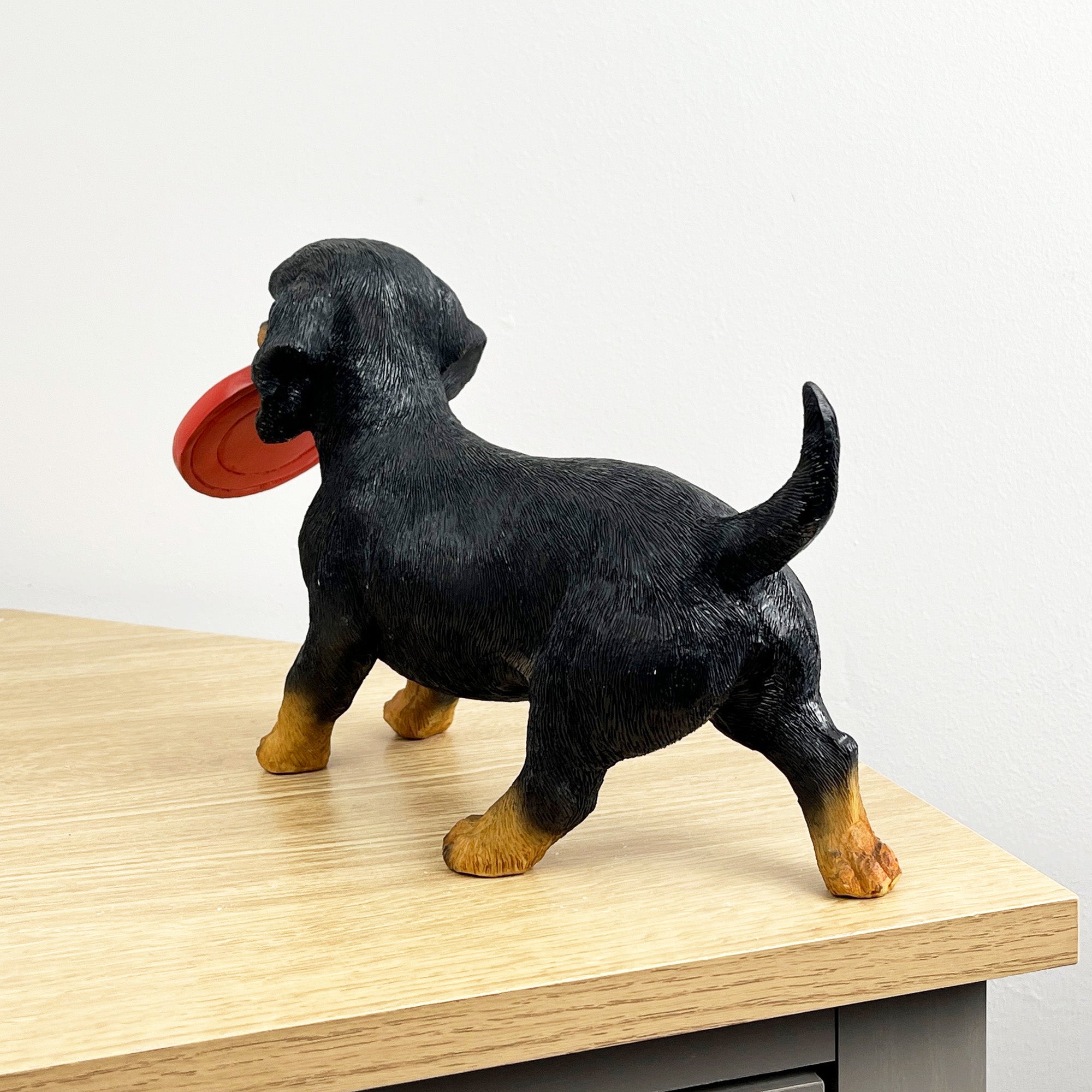 29.5cm Dachshund with Frisbee Ornament – Resin