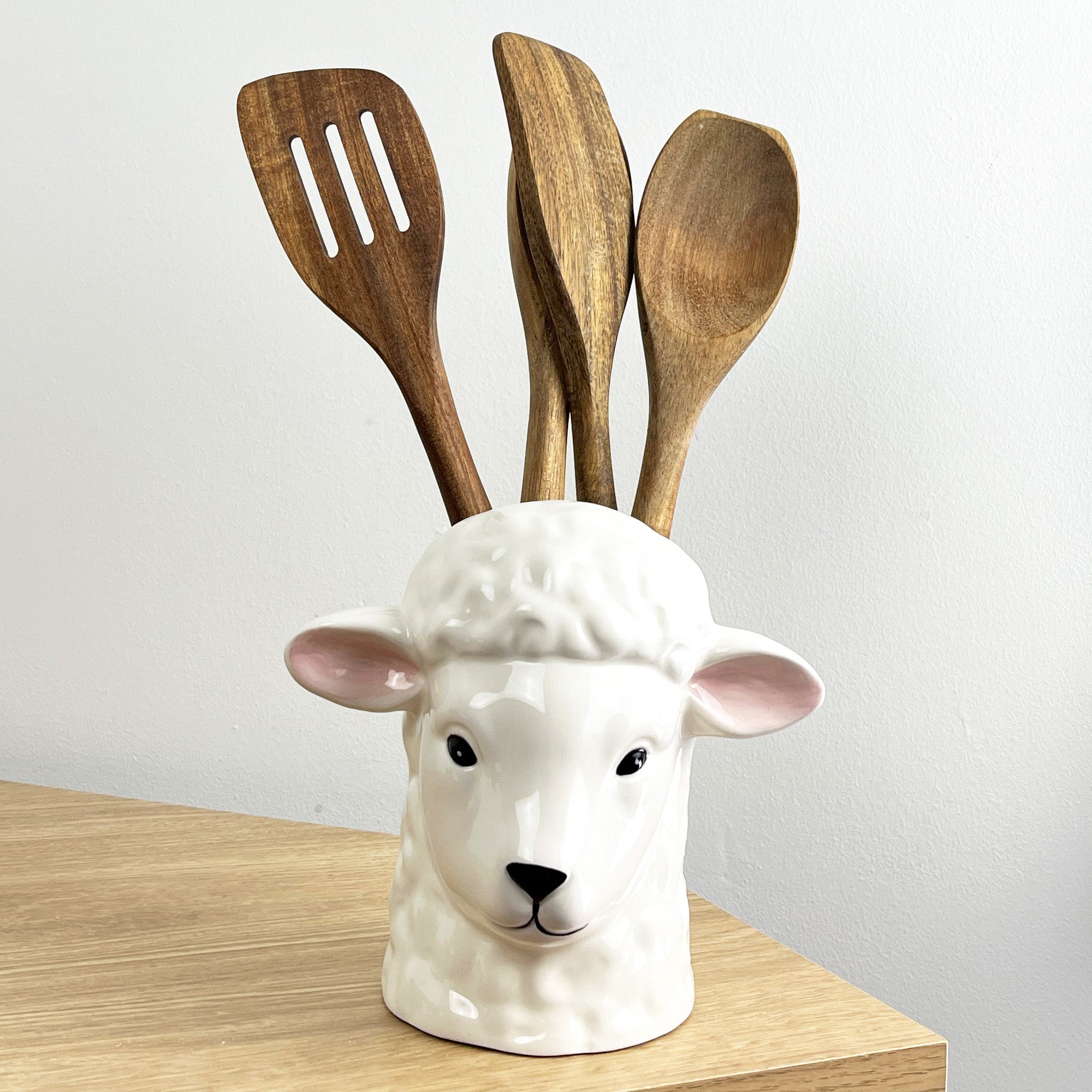 Sheep Kitchen Utensil Storage Pot – Ceramic