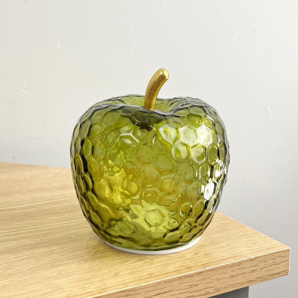 Green Glass LED Mood Light Apple & Pear Ornaments
