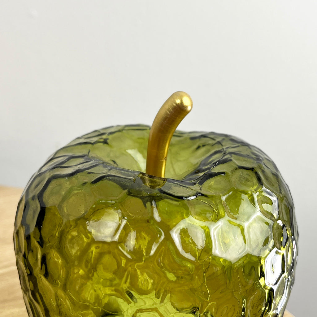 11.5cm Green Glass Apple Ornament / LED Mood Light