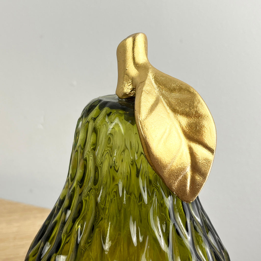Green Glass LED Mood Light Apple & Pear Ornaments