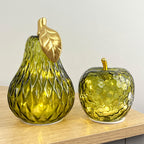 Green Glass LED Mood Light Apple & Pear Ornaments