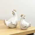 Set of 2 Ceramic Chicken Ornaments
