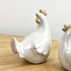 Set of 2 Ceramic Chicken Ornaments