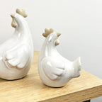 Set of 2 Ceramic Chicken Ornaments