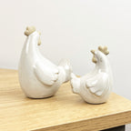 Set of 2 Ceramic Chicken Ornaments