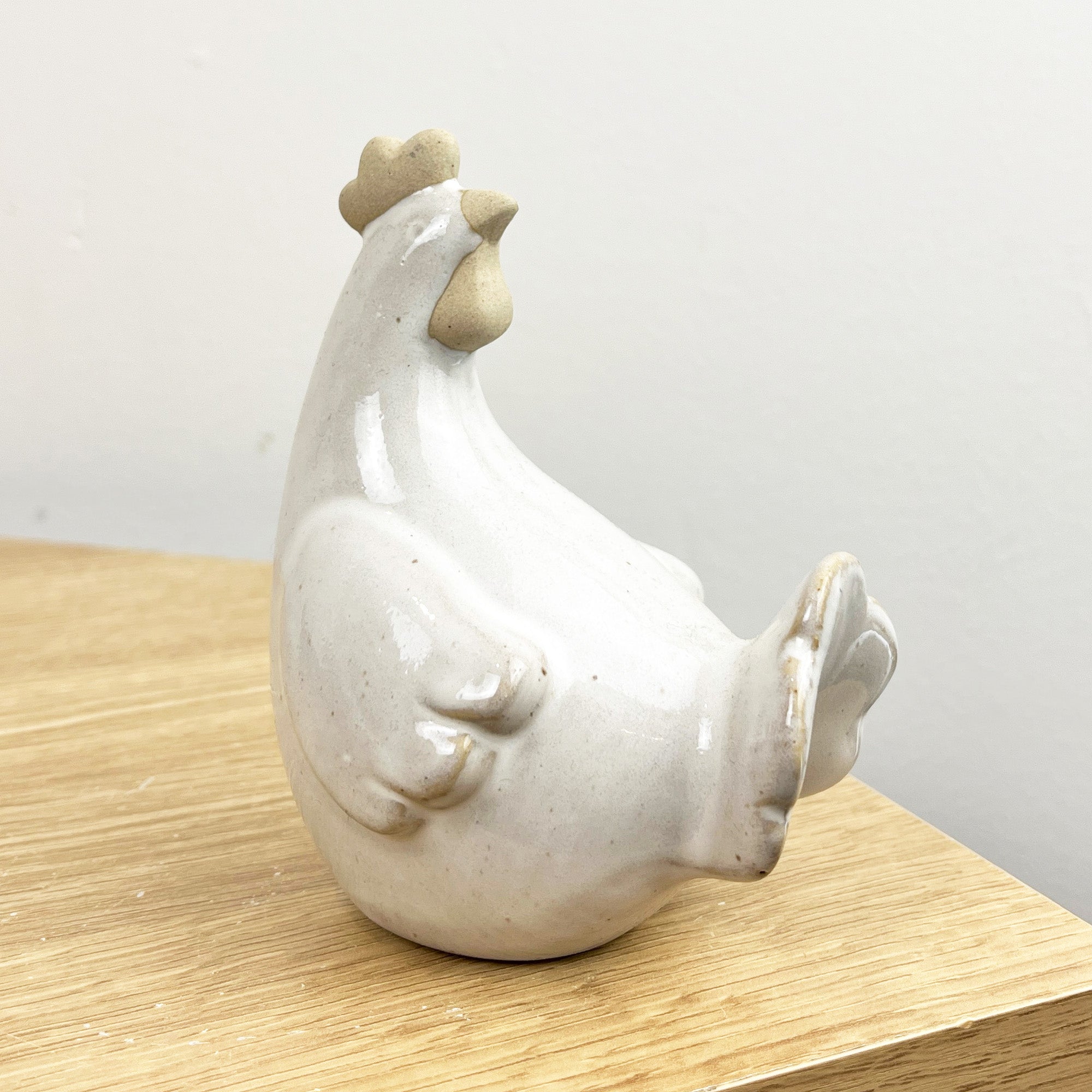 Set of 2 Ceramic Chicken Ornaments