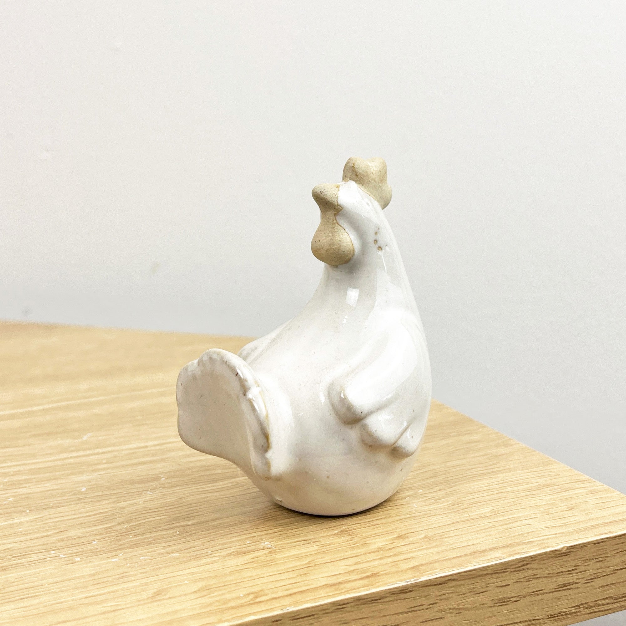 Set of 2 Ceramic Chicken Ornaments