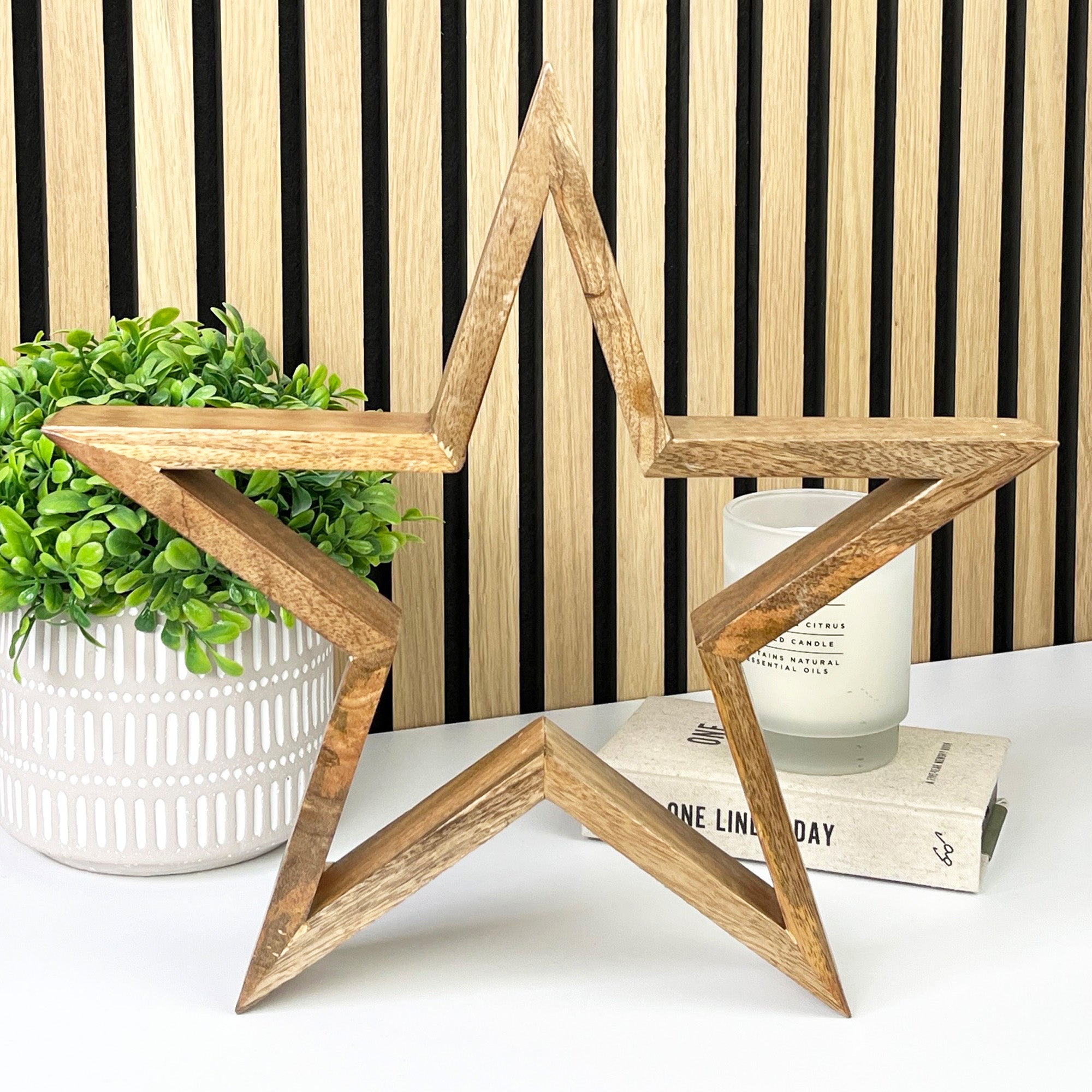 33cm Wooden Star Decoration