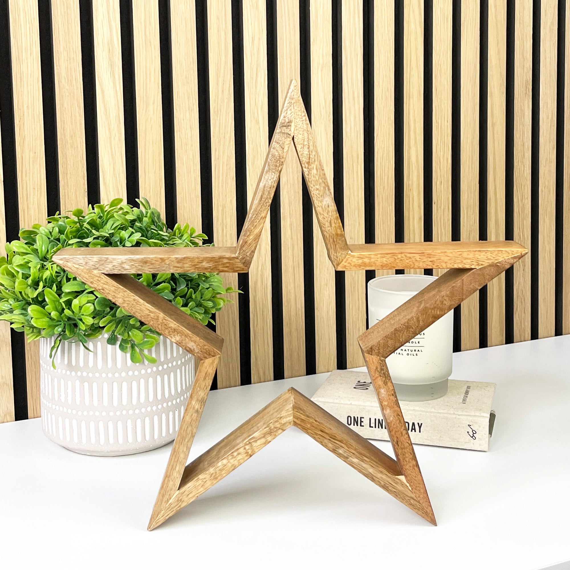 33cm Wooden Star Decoration