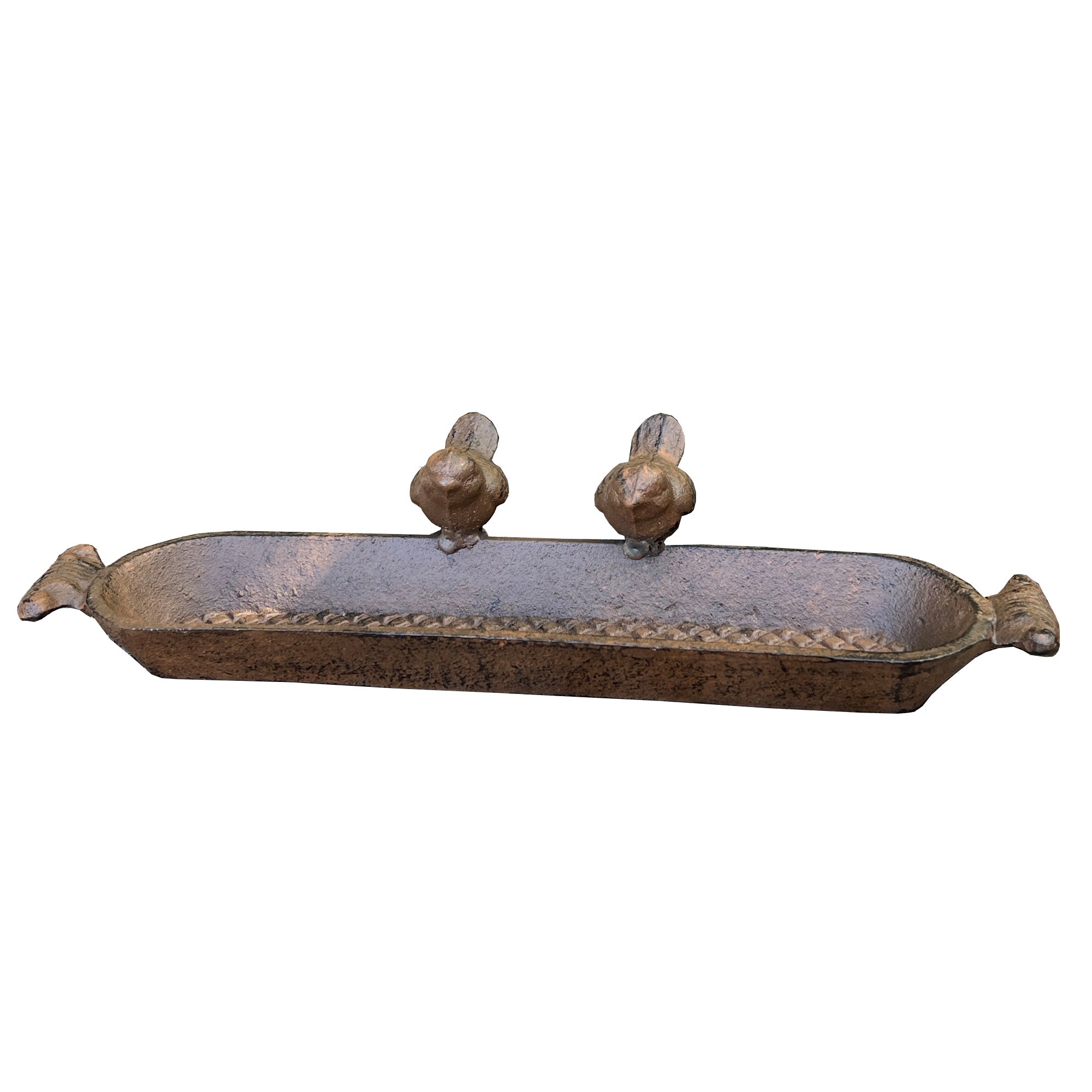 30.5cm Rustic Bird Feeder Tray / Trough - Cast Iron
