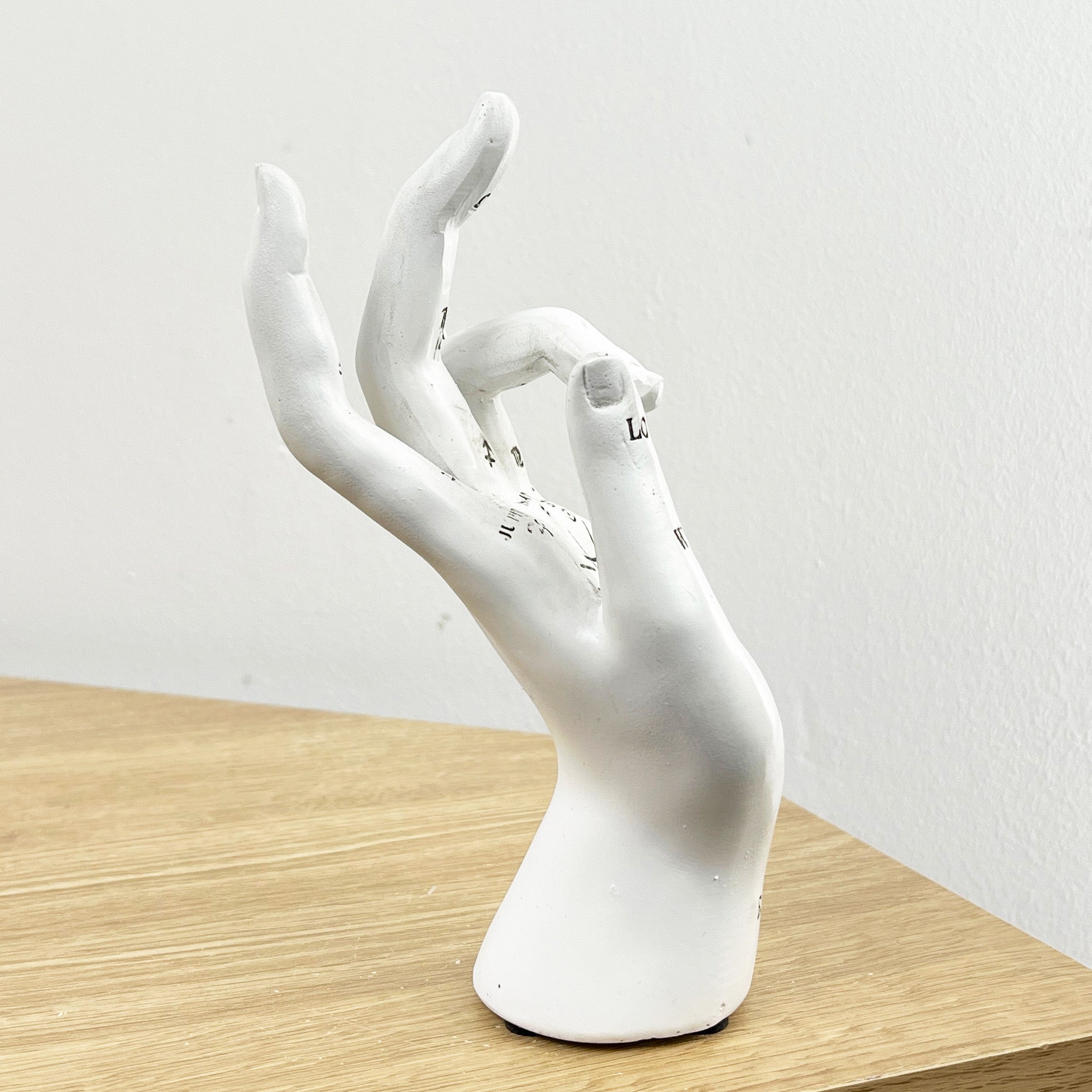 18cm White Palmistry / Rascette Hand Ornament / Statue - Resin