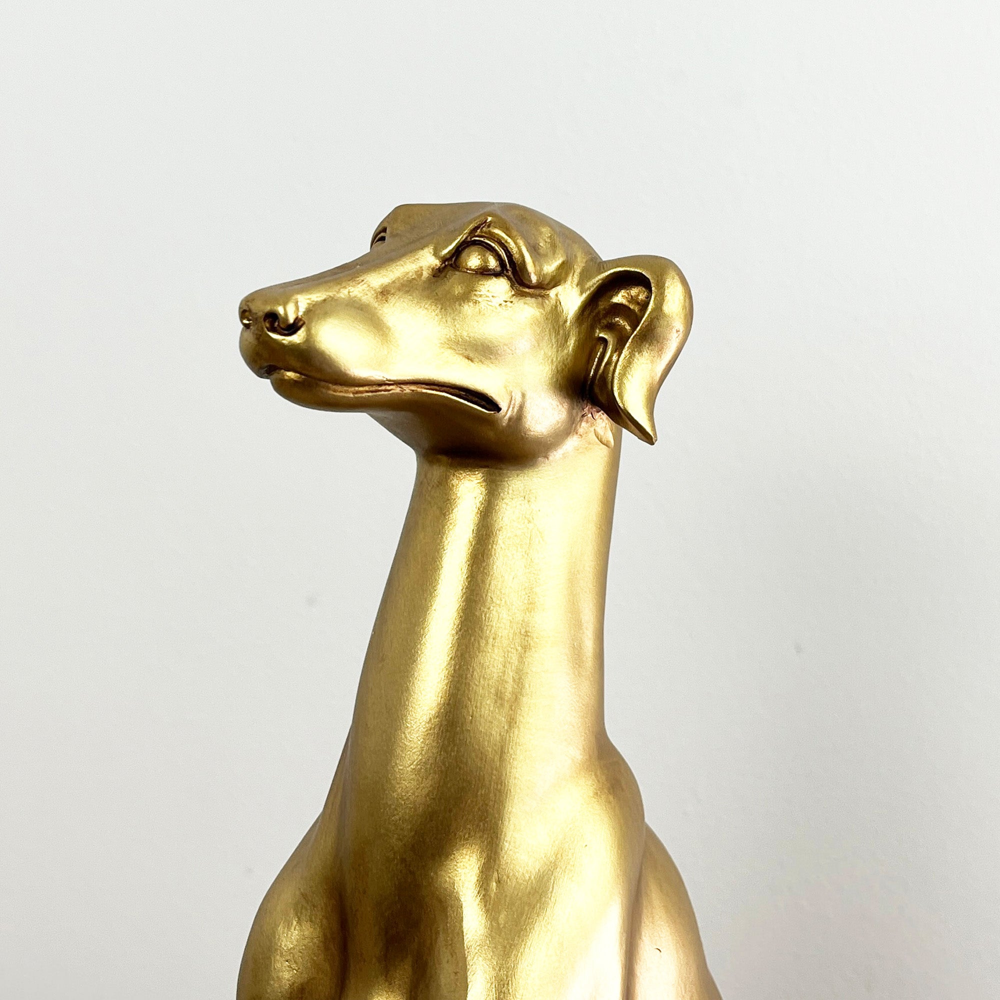 32cm Gold Sitting Whippet Ornament / Figurine - Resin