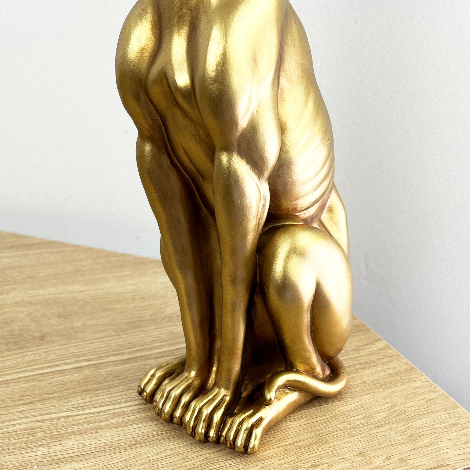 32cm Gold Sitting Whippet Ornament / Figurine - Resin