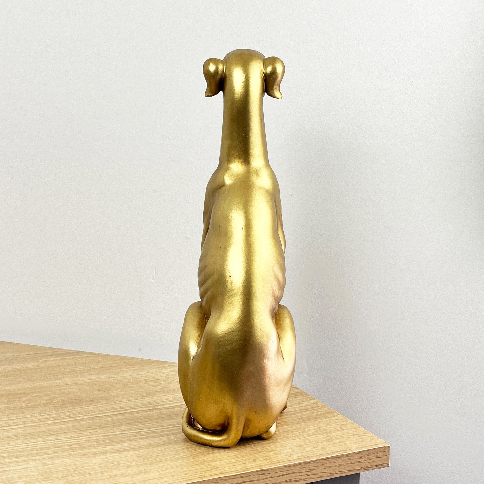 32cm Gold Sitting Whippet Ornament / Figurine - Resin