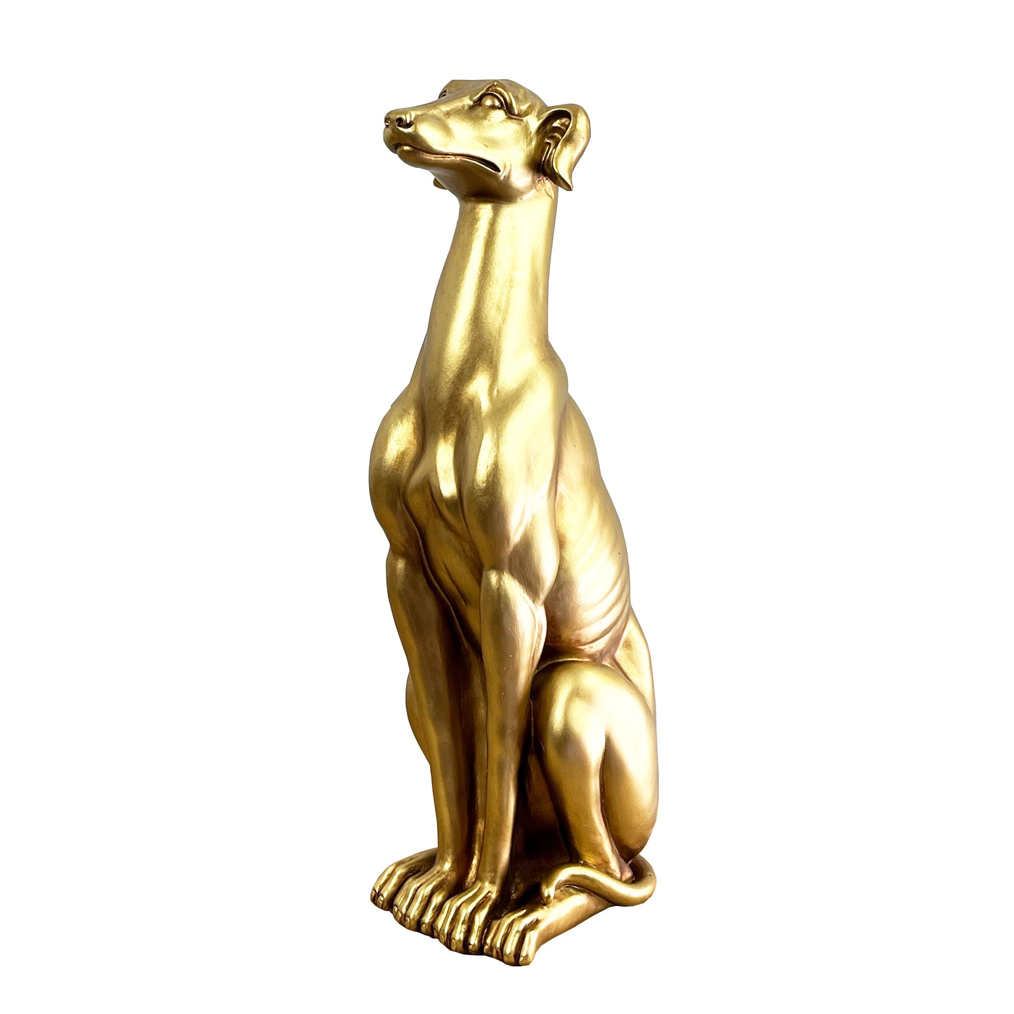 32cm Gold Sitting Whippet Ornament / Figurine - Resin
