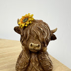 11cm Daisy The Highland Cow Bust Ornament / Figurine – Resin
