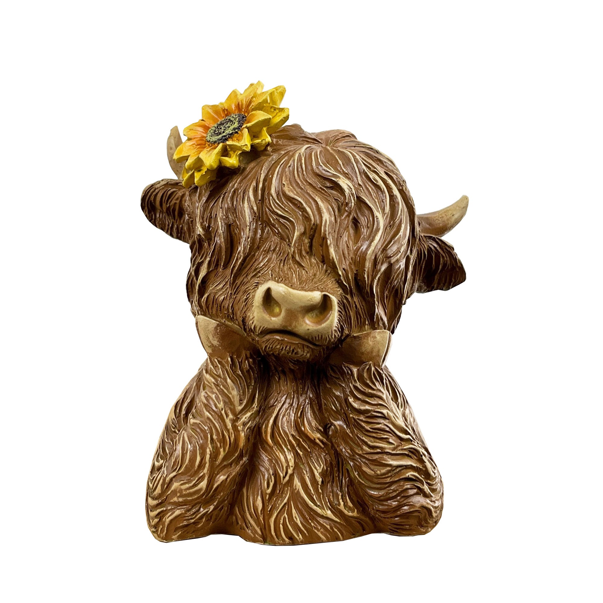 11cm Daisy The Highland Cow Bust Ornament / Figurine – Resin