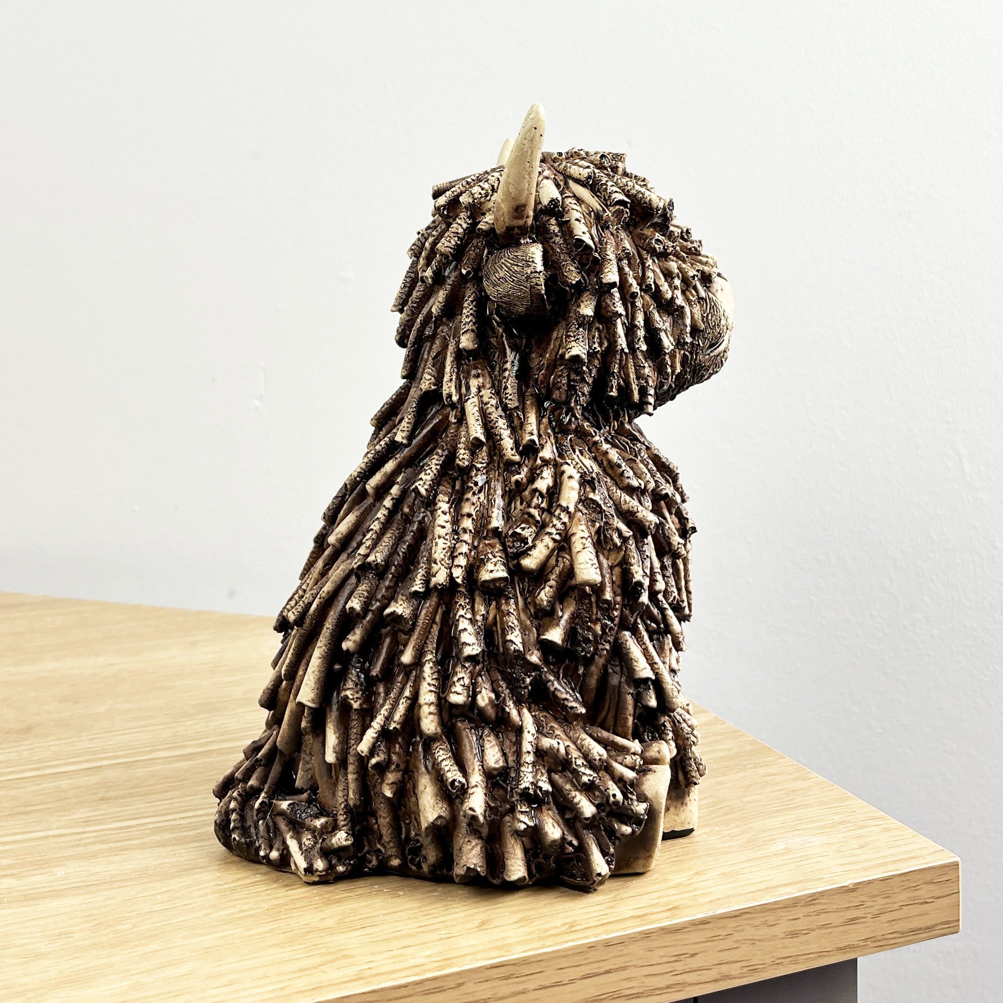 18cm Sitting Highland Cow Ornament / Figurine - Resin
