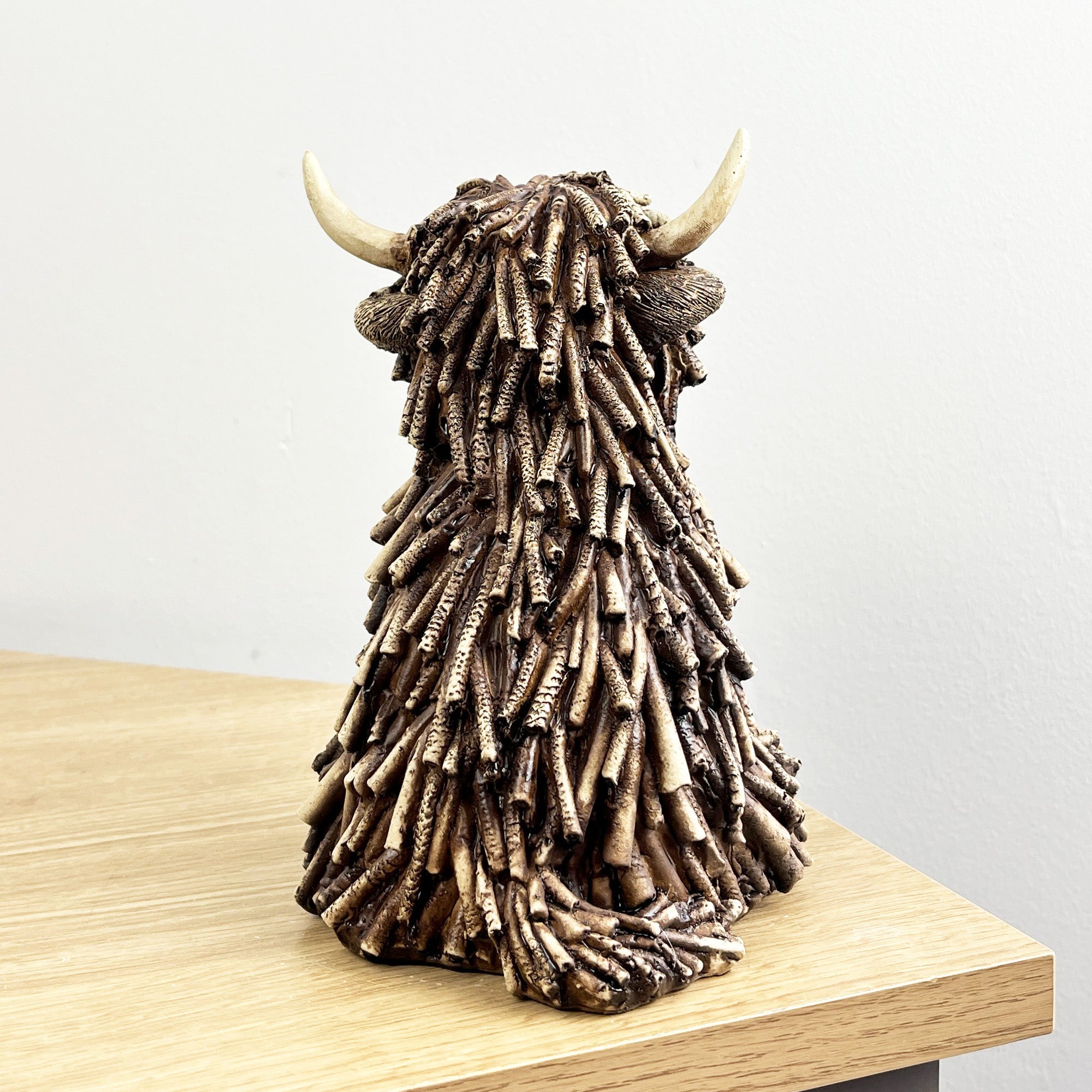 18cm Sitting Highland Cow Ornament / Figurine - Resin