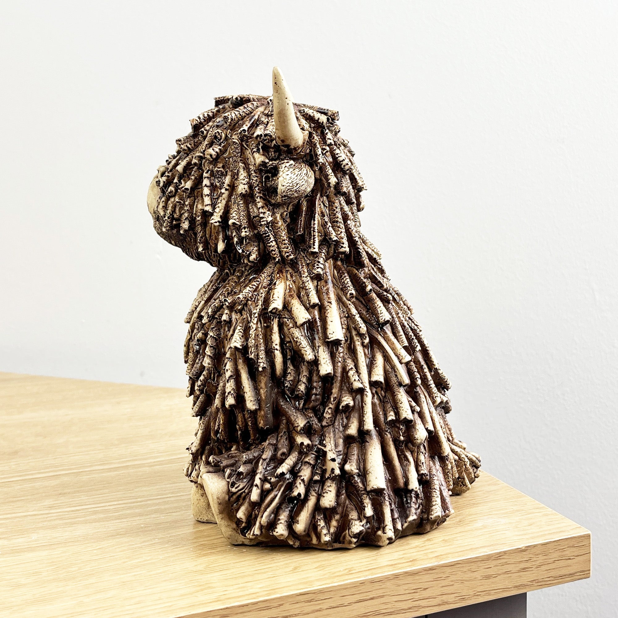 18cm Sitting Highland Cow Ornament / Figurine - Resin