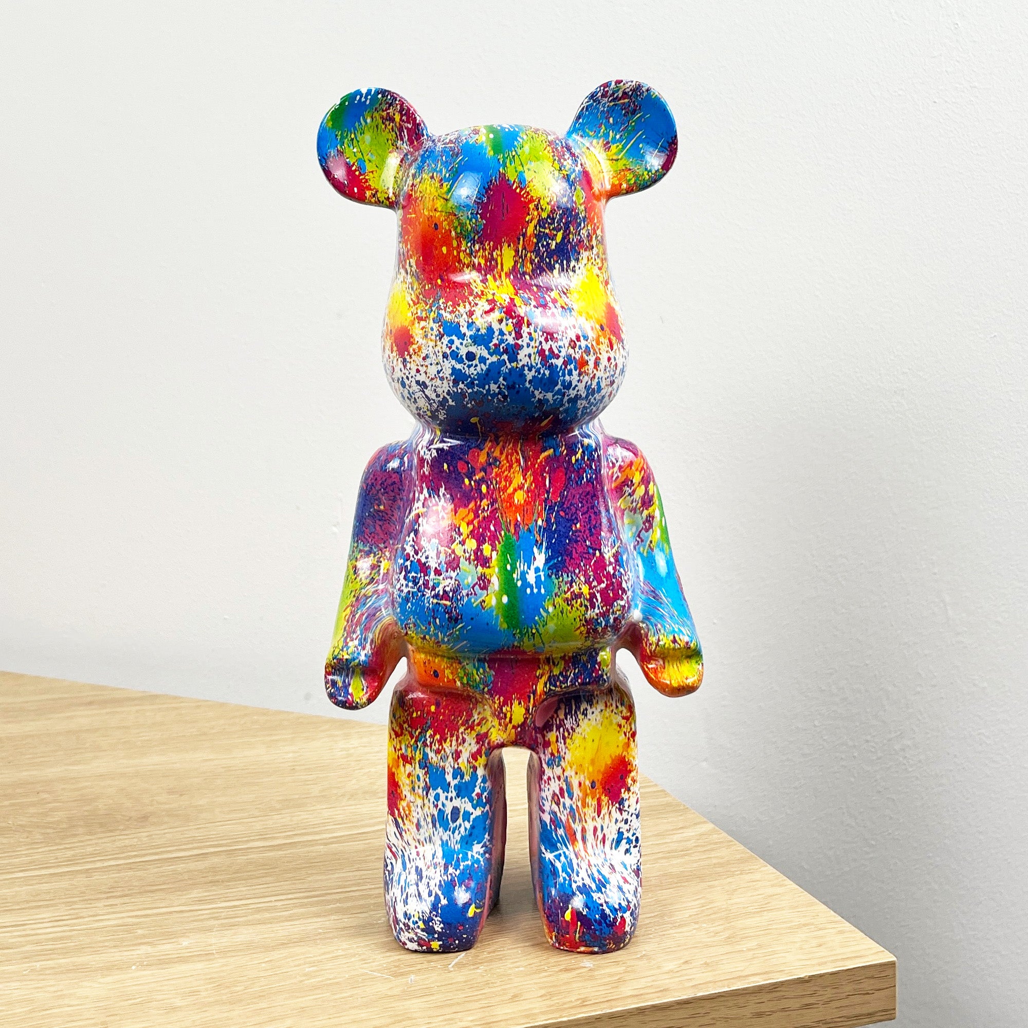 26.5cm Multi-coloured Designer Bear Ornament - Resin
