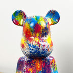 26.5cm Multi-coloured Designer Bear Ornament - Resin