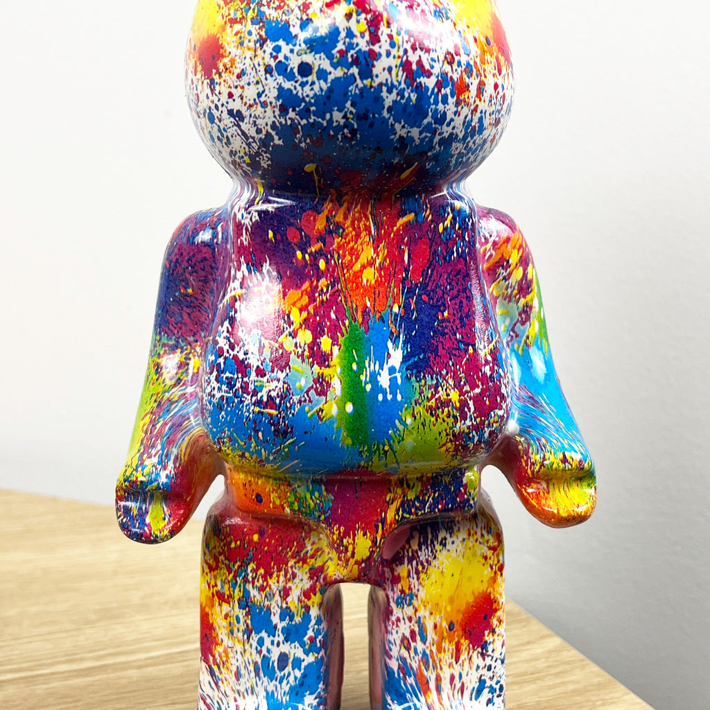 26.5cm Multi-coloured Designer Bear Ornament - Resin