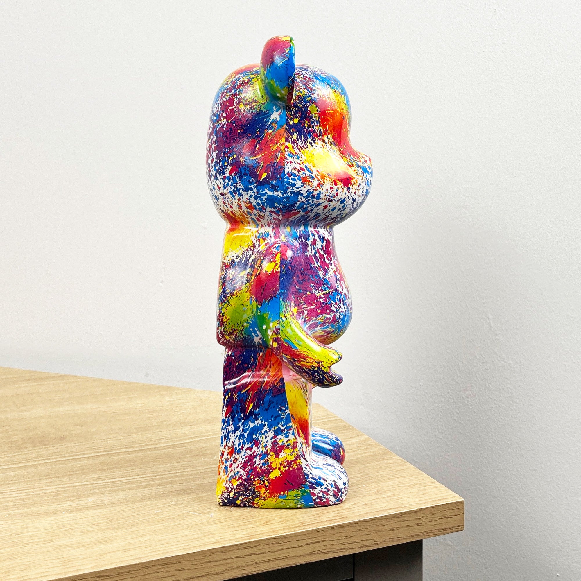26.5cm Multi-coloured Designer Bear Ornament - Resin