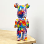 26.5cm Multi-coloured Designer Bear Ornament - Resin