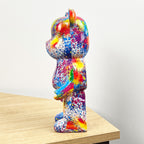 26.5cm Multi-coloured Designer Bear Ornament - Resin