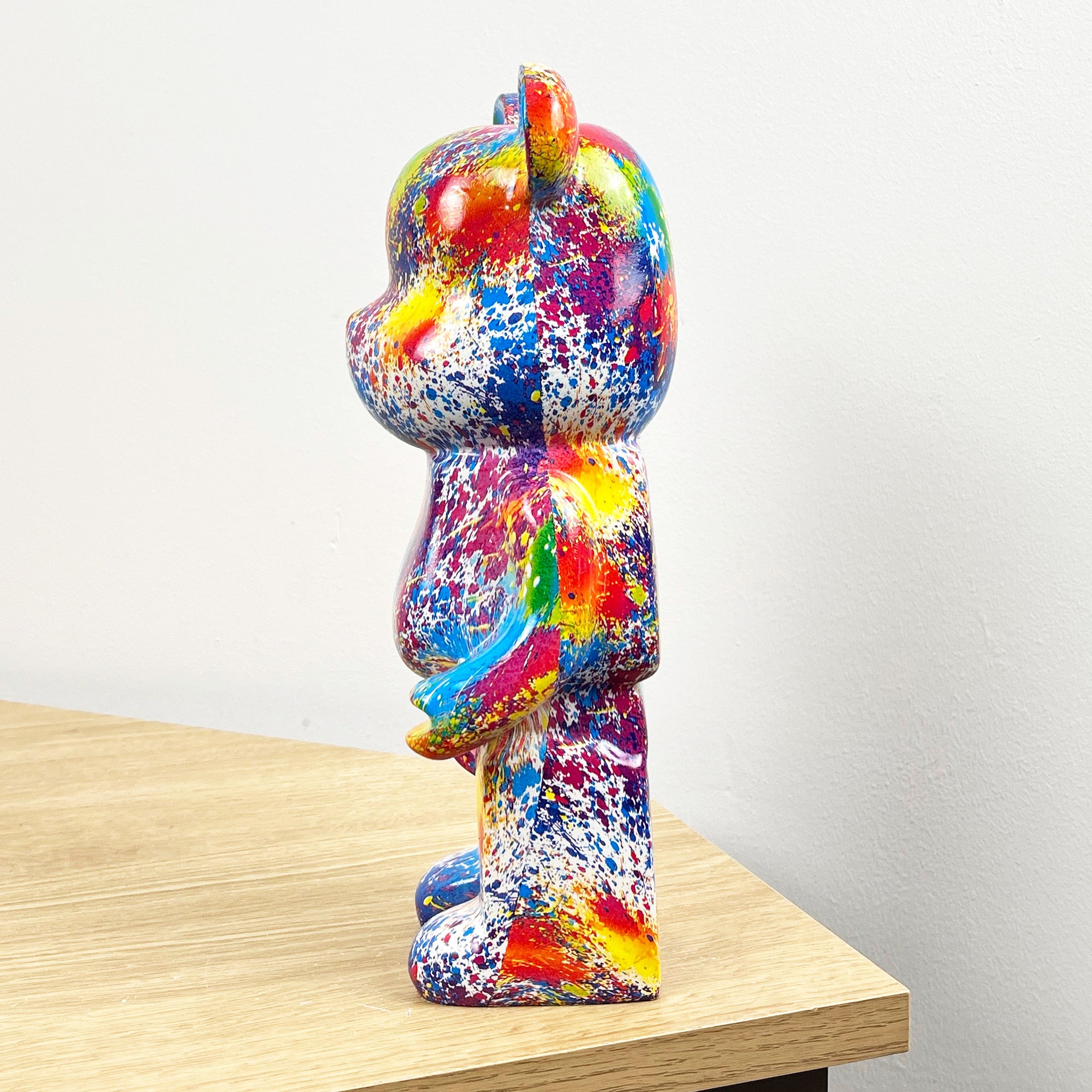 26.5cm Multi-coloured Designer Bear Ornament - Resin